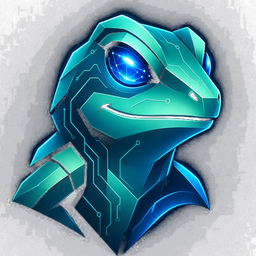 The Gribbite mark: a circuit-etched gecko with a lit blue eye.